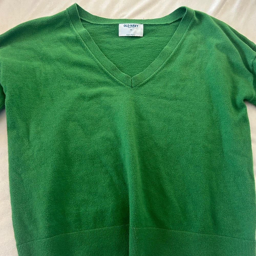 Old Navy Vibrant Green Knit Top